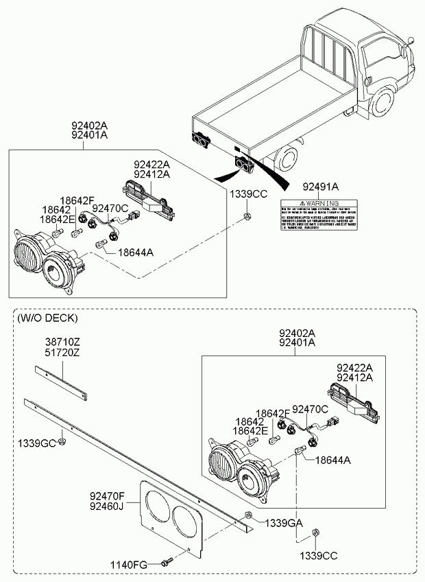 Фонарь задний левый на багажнике для Киа Бонго 2005-2018