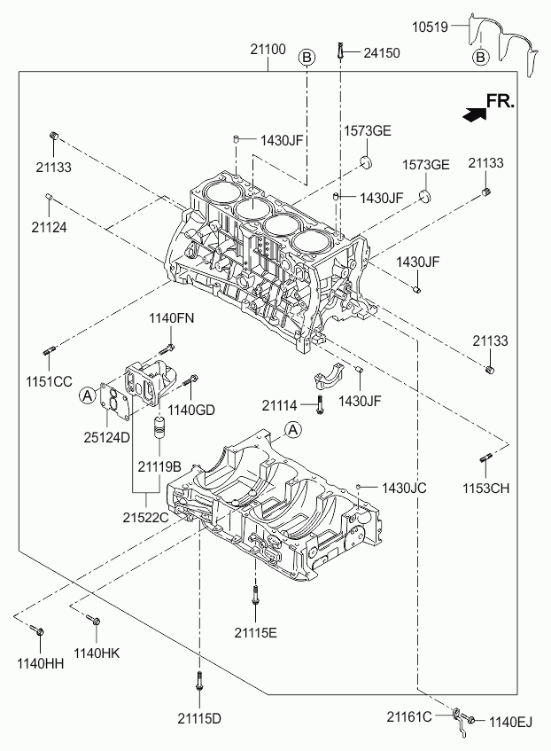 Блок цилиндров в сборе для Киа Оптима 2010-2013