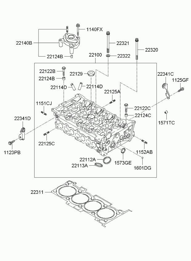 Головка блока цилиндров в сборе для Киа Оптима 2010-2013