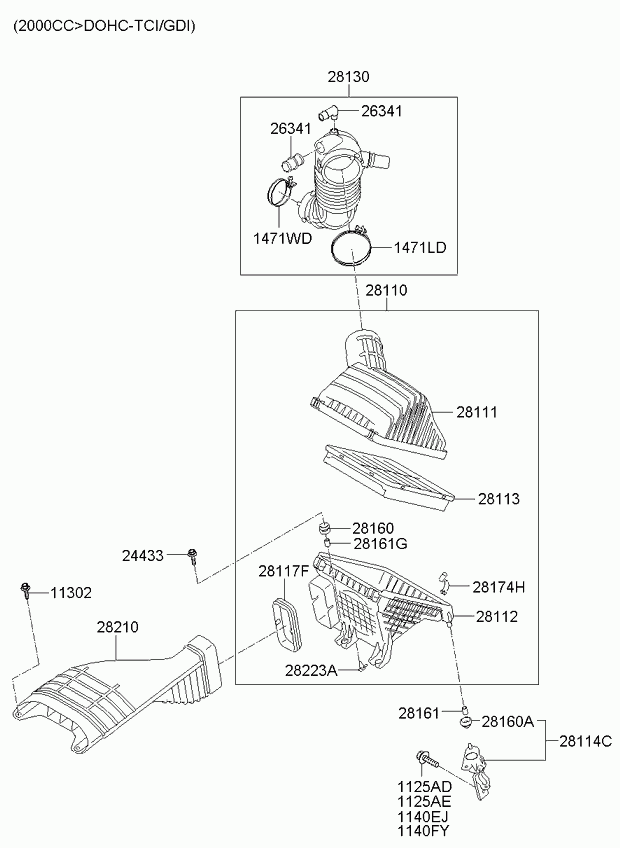 Фильтр воздушный-моторный для Киа Оптима 2010-2013