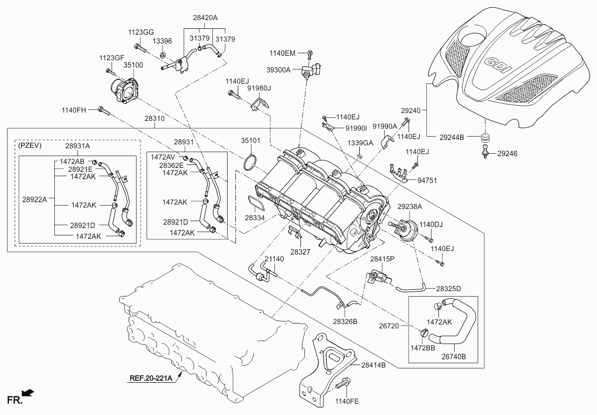 Электро-магнитный клапан для Киа Оптима 2010-2013