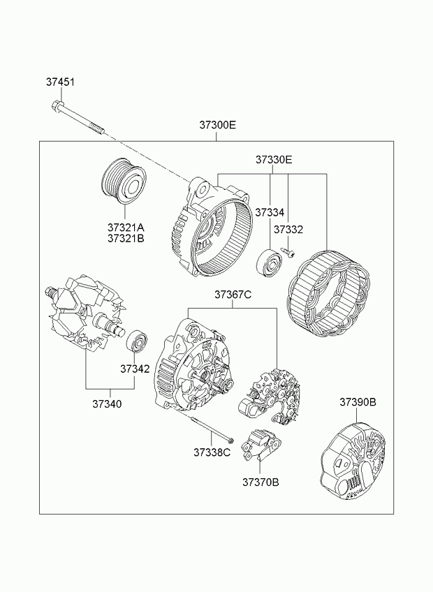 Генератор в сборе для Киа Оптима 2010-2013