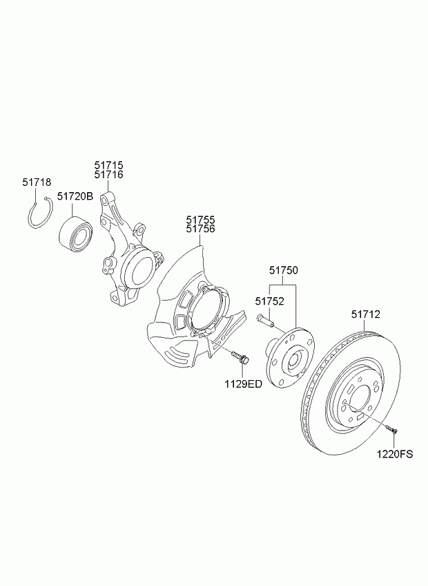 Ступица передняя правая для Киа Оптима 2010-2013