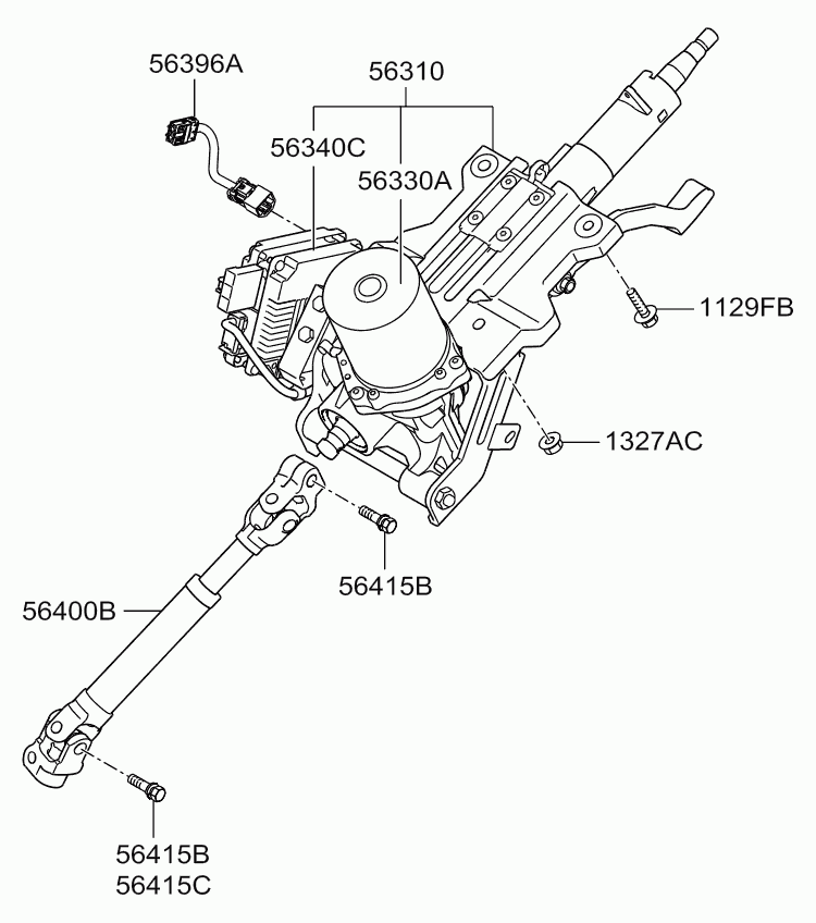 Рулевой вал нижний для Киа Оптима 2010-2013