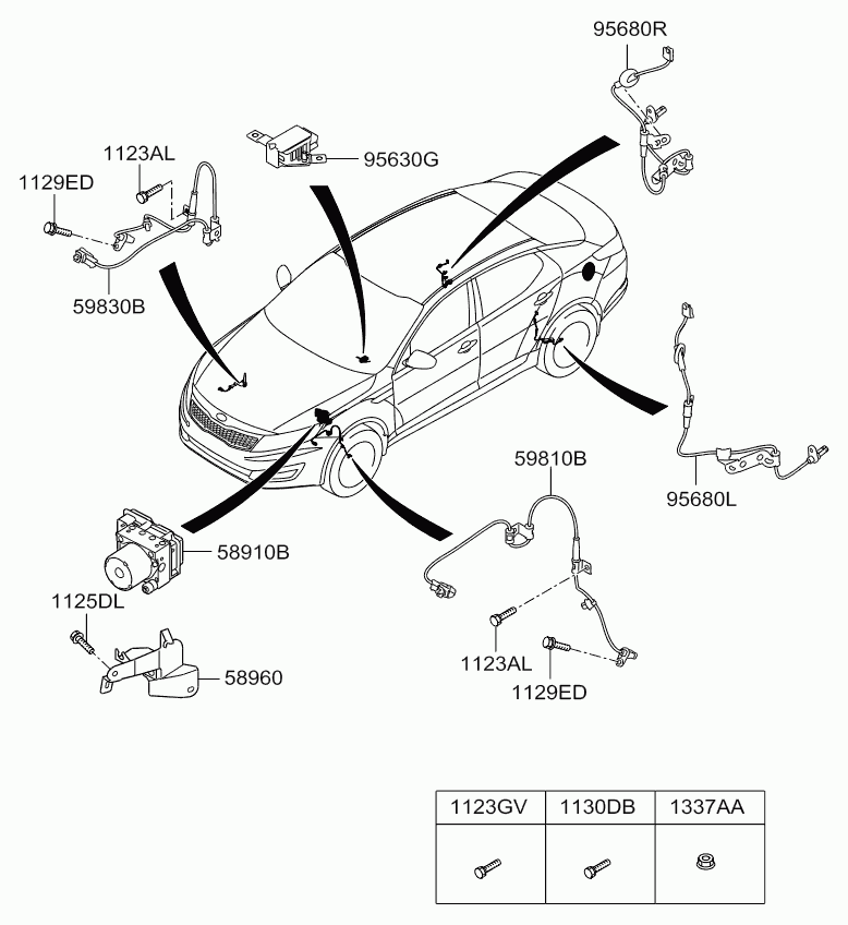 Датчик АБС задний левый для Киа Оптима 2010-2013