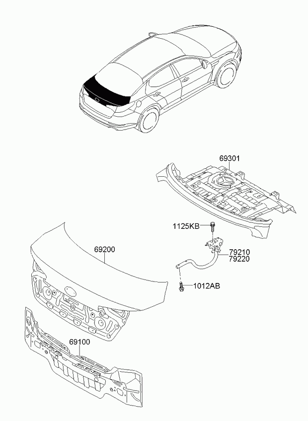 Петля крышки багажника правая для Киа Оптима 2010-2013