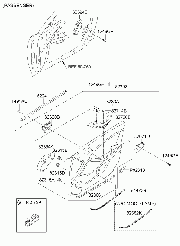 Панель отделки передней правой двери для Киа Оптима 2010-2013