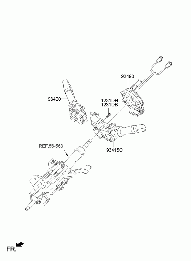 Подрулевой переключатель стеклоочистителя для Киа Оптима 2010-2013
