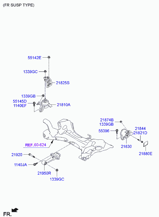 Подушка двигателя передняя для Хендай Соната 2009-2014