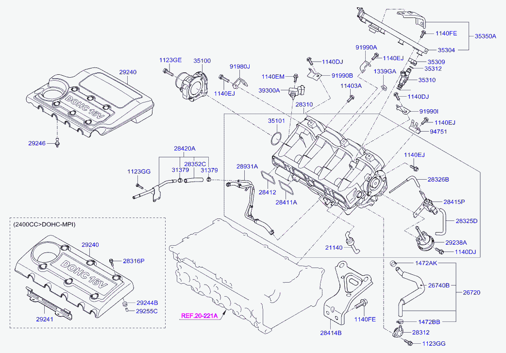 Электро-магнитный клапан для Хендай Соната 2009-2014