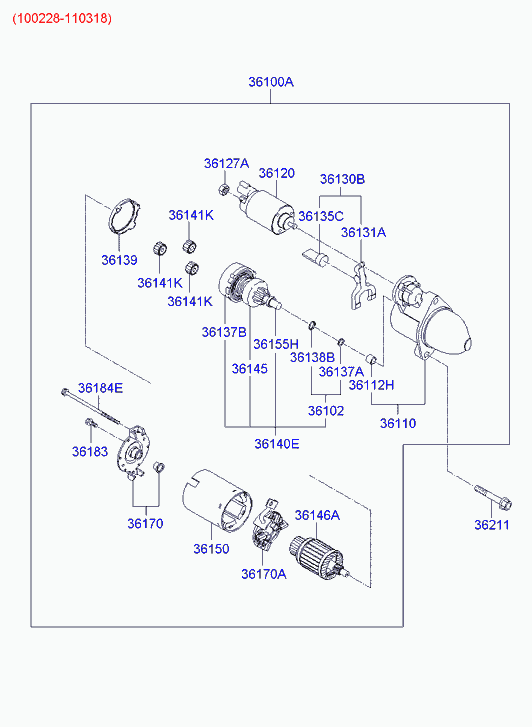 Стартер в сборе для Хендай Соната 2009-2014