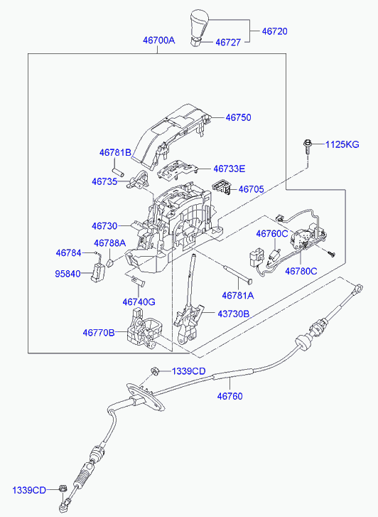 Трос переключения скоростей для Хендай Соната 2009-2014 