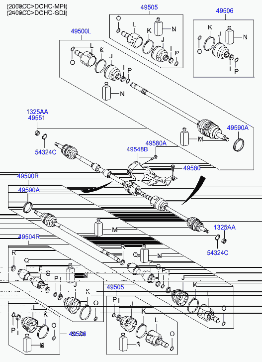 Шрус внутренний передний левый для Хендай Соната 2009-2014