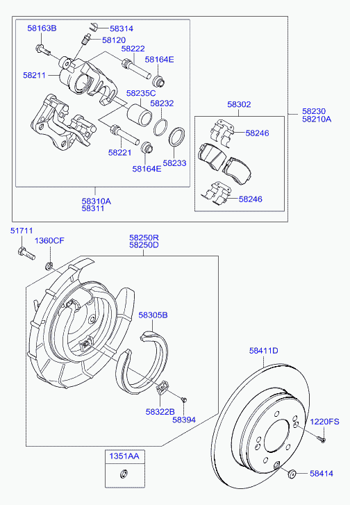 Диск тормозной задний для Хендай Соната 2009-2014