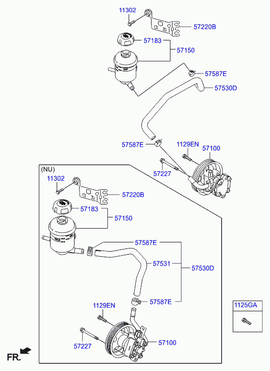 Насос ГУР для Хендай Соната 2009-2014