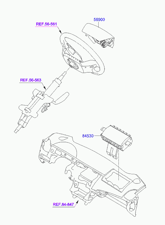 Подушка безопасности водителя для Хендай Соната 2009-2014