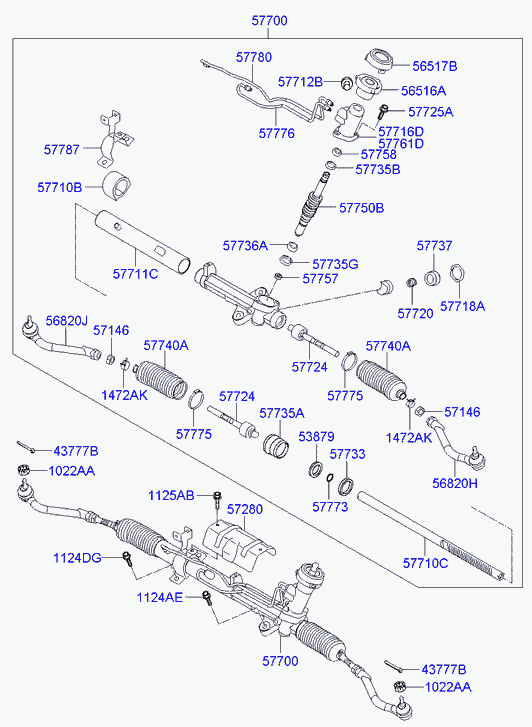 Рулевая рейка для Хендай Соната 2009-2014