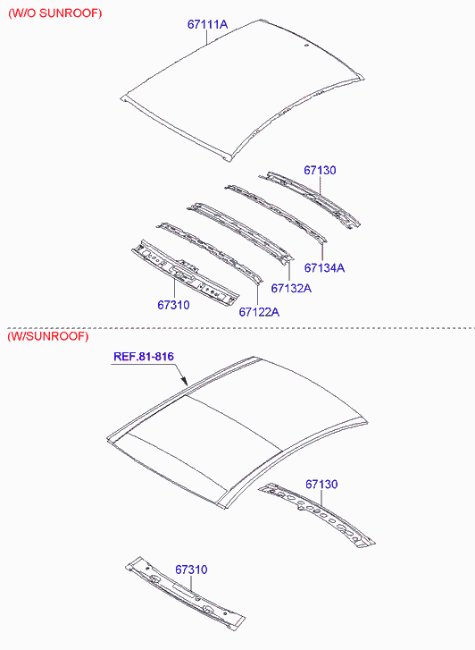 Крыша для Хендай Соната 2009-2014