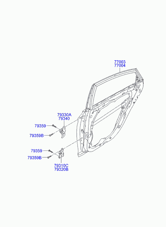 Дверь задняя правая для Хендай Соната 2009-2014