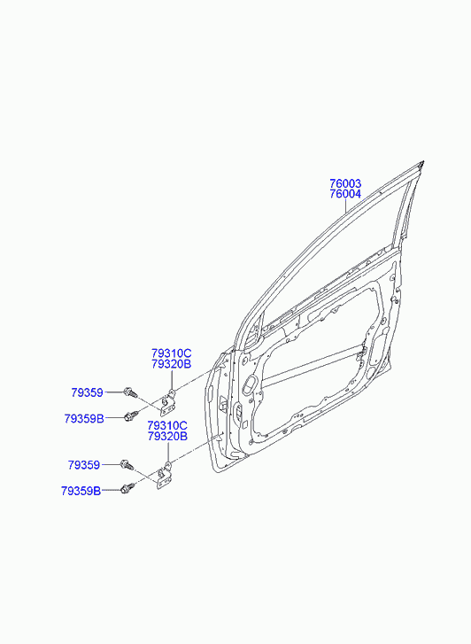 Петля двери передняя правая для Хендай Соната 2009-2014