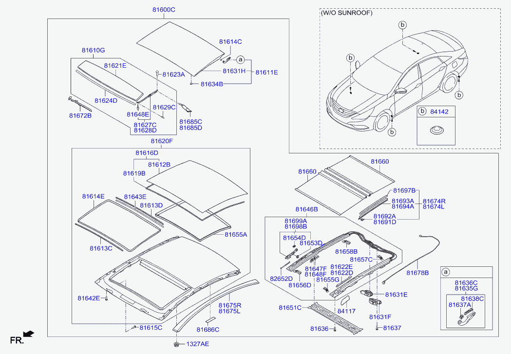Люк на крыше для Хендай Соната 2009-2014