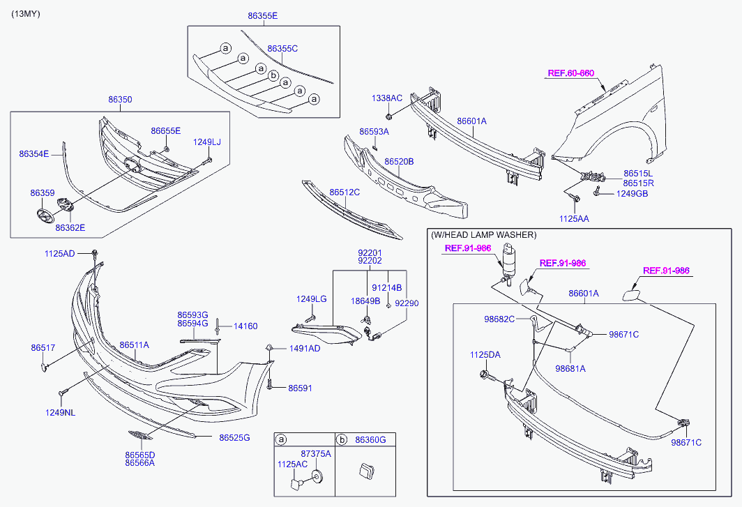 Решетка радиатора для Хендай Соната 2009-2014