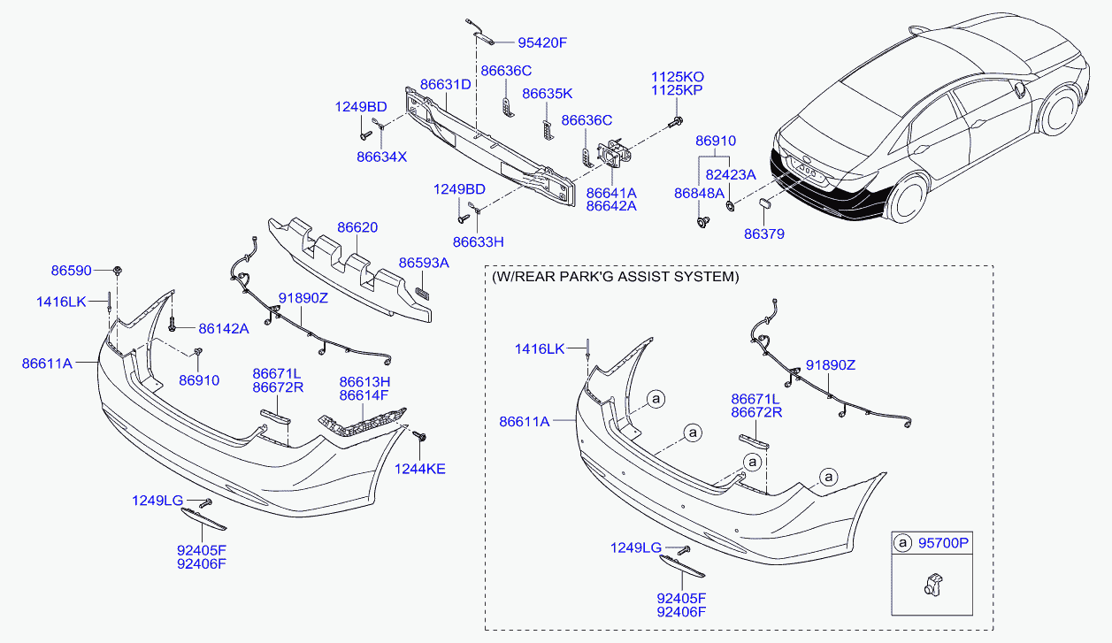 Бампер задний для Хендай Соната 2009-2014