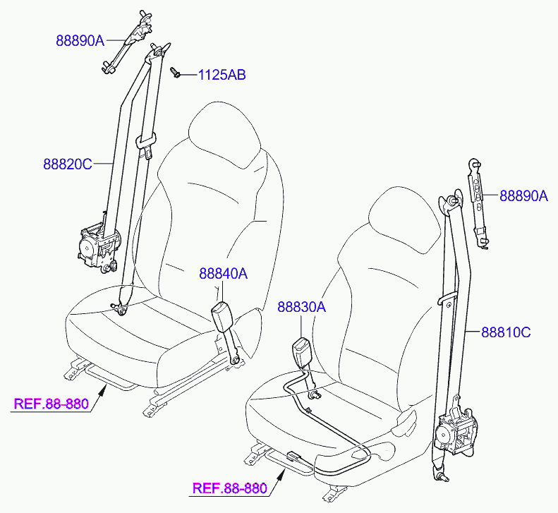 Ремень безопасности водителя для Хендай Соната 2009-2014