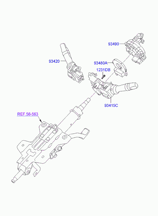 Подрулевой переключатель стеклоочистителя для Хендай Соната 2009-2014