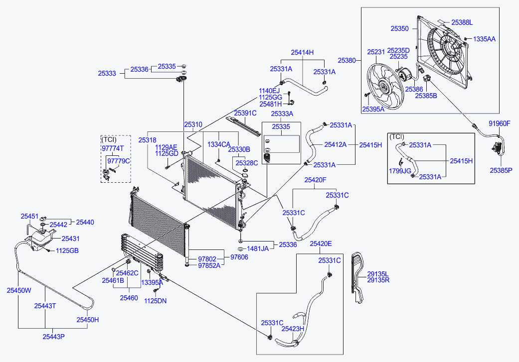 Мотор вентилятора двигателя для Хендай Соната 2004-2010