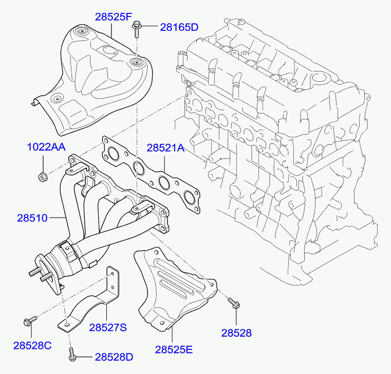 Коллектор выпускной для Хендай Соната 2004-2010