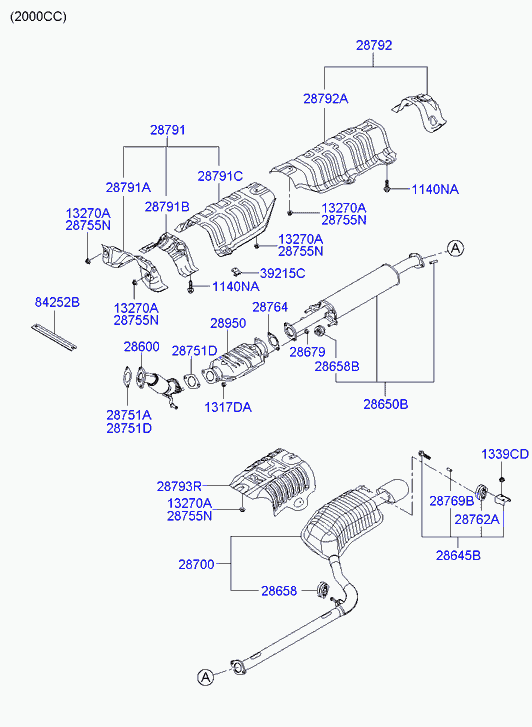 Глушитель основной для Хендай Соната 2004-2010