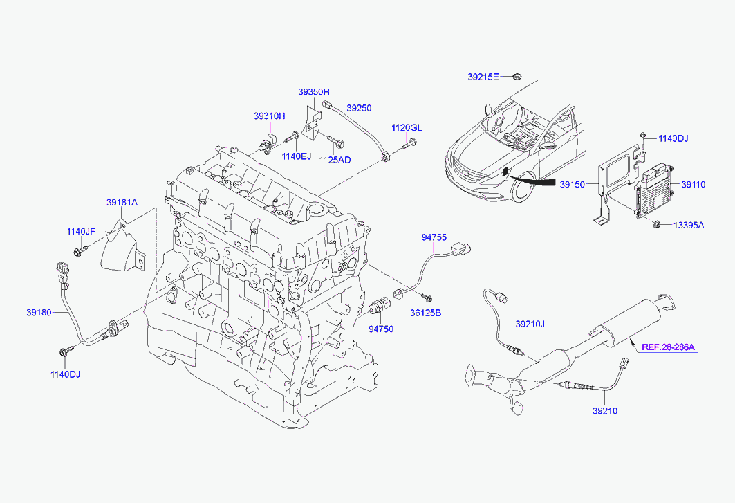 Лямбда зонд для Хендай Соната 2004-2010