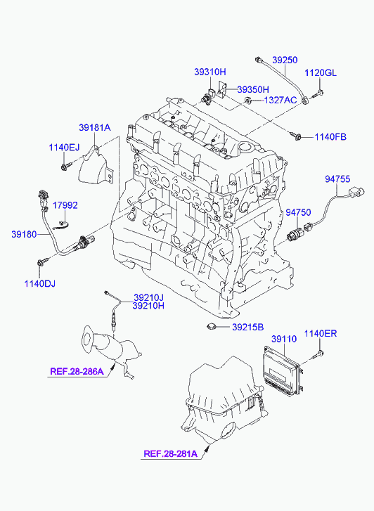 Блок управления двигателем для Хендай Соната 2004-2010