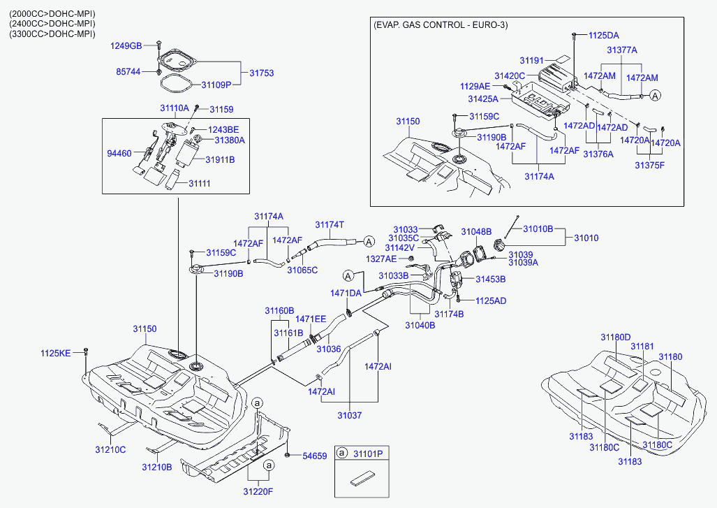 Бак топливный для Хендай Соната 2004-2010
