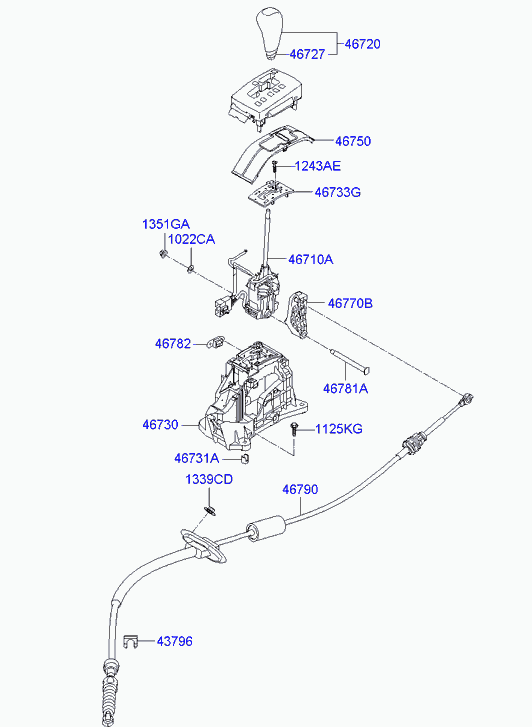 Рычаг переключения скоростей для Хендай Соната 2004-2010