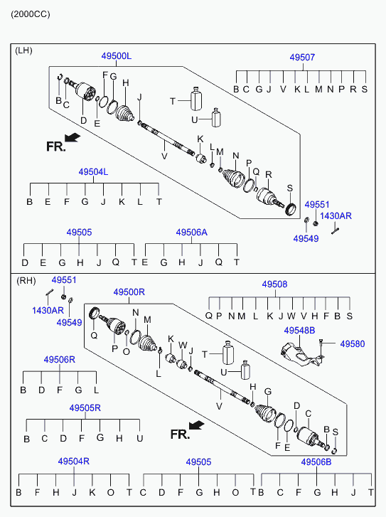 Приводной вал передний левый для Хендай Соната 2004-2010