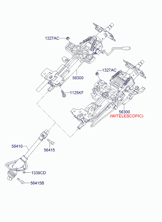 Рулевой вал нижний для Хендай Соната 2004-2010