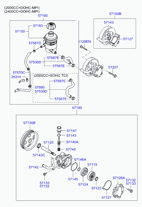 Насос ГУР для Хендай Соната 2004-2010