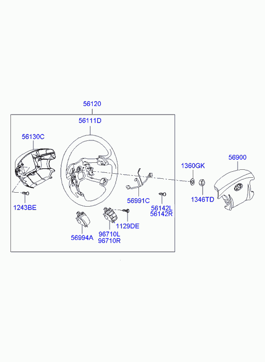 Подушка безопасности водителя для Хендай Соната 2004-2010