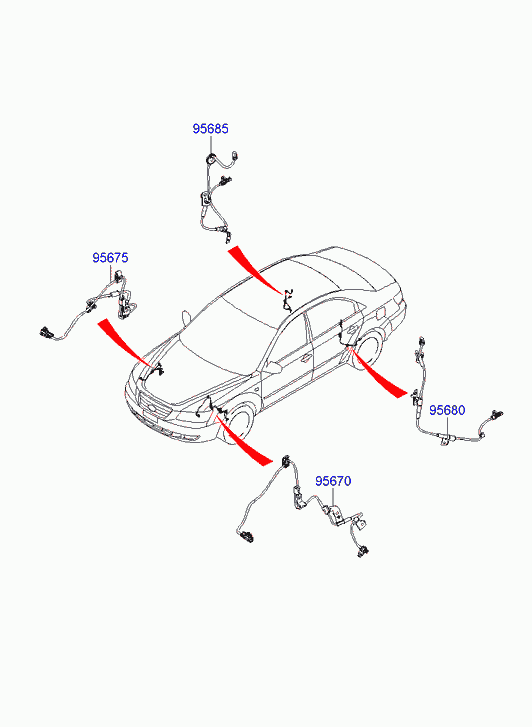 Датчик АБС задний левый для Хендай Соната 2004-2010
