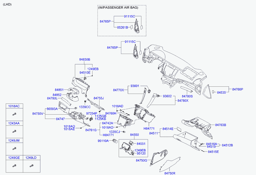 Перчаточный ящик, бардачок для Хендай Соната 2004-2010