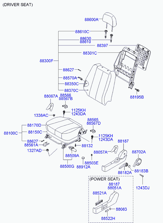 Спинка сиденья водителя для Хендай Соната 2004-2010