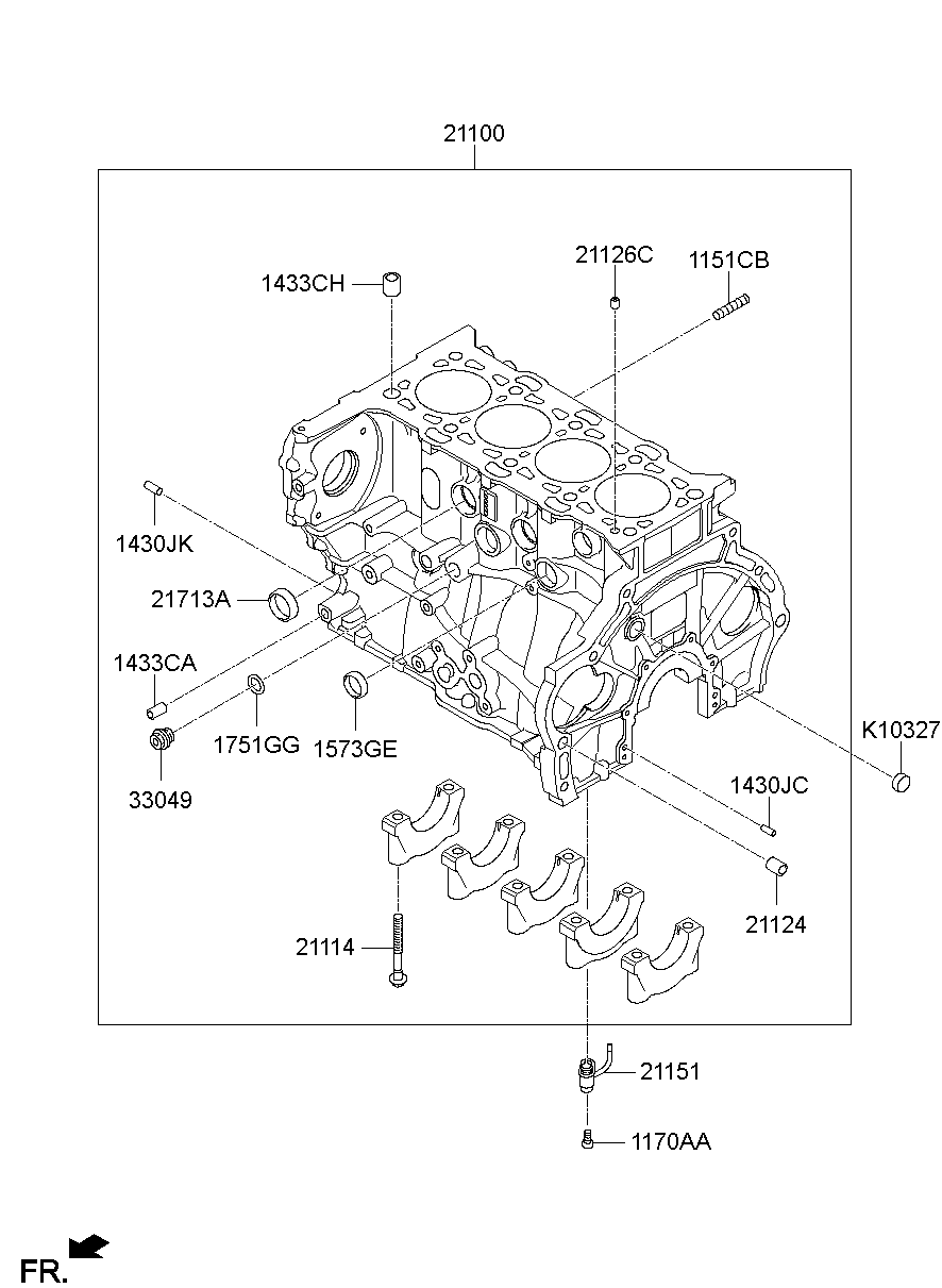Блок цилиндров в сборе для Хендай Санта Фе 2012-2016