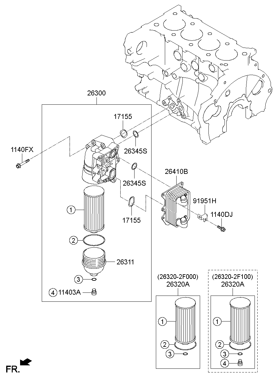 Масляный фильтр для Хендай Санта Фе 2012-2016