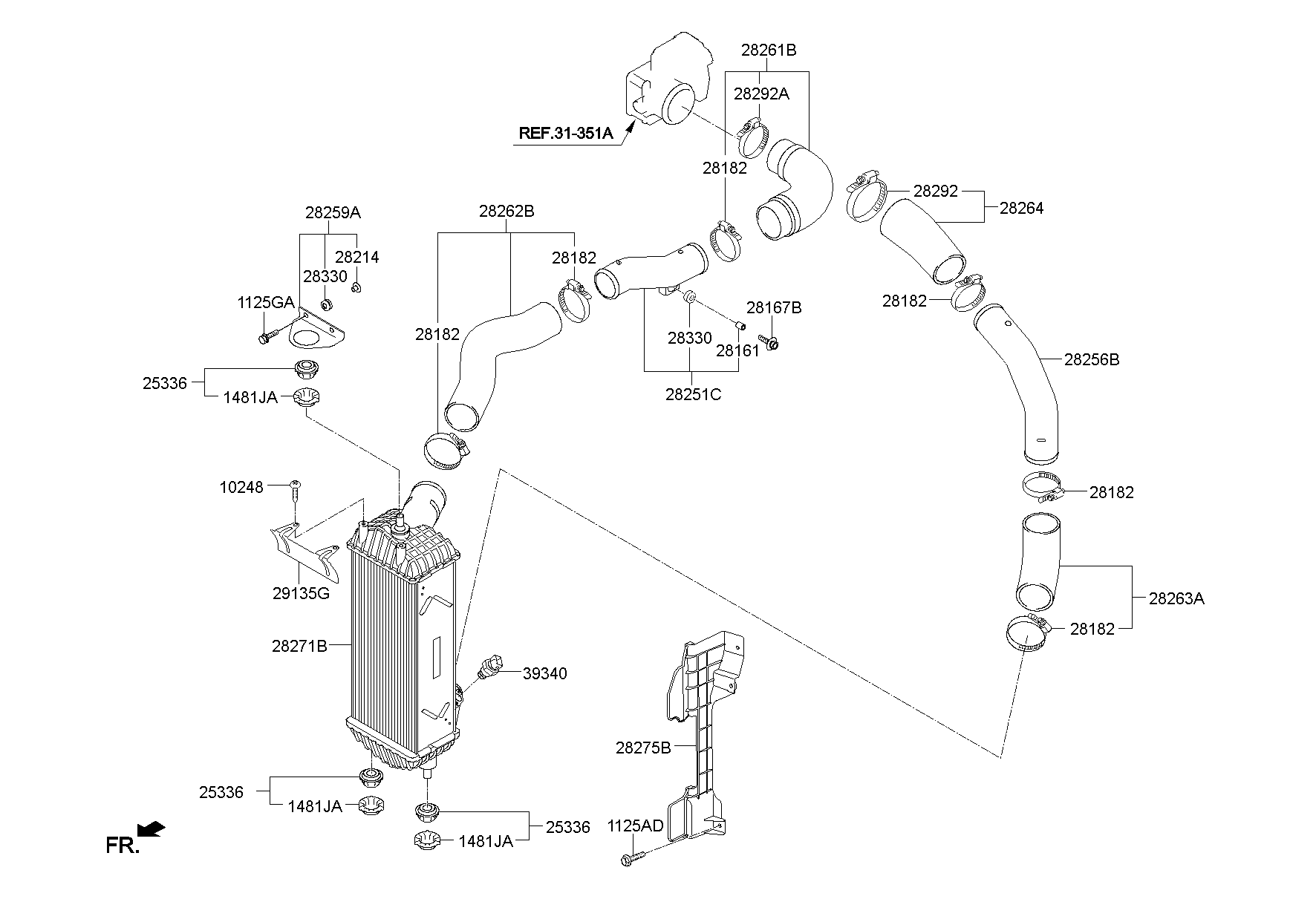 Интеркулер для Хендай Санта Фе 2012-2016