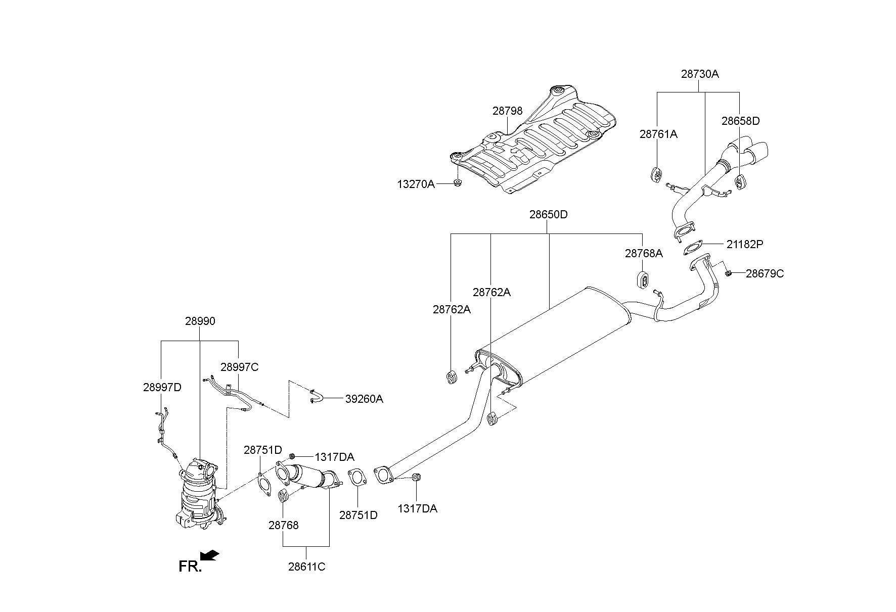 Приёмная труба для Хендай Санта Фе 2012-2016