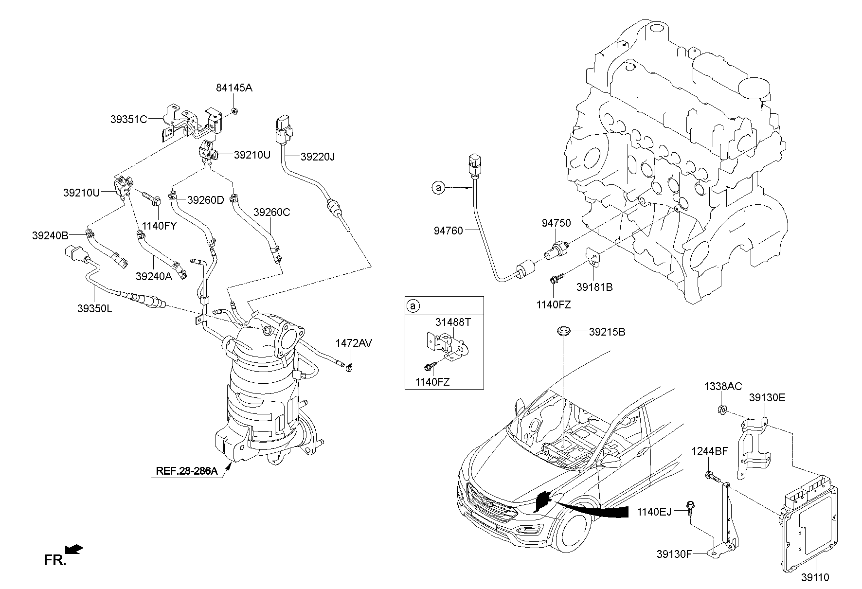Блок управления двигателем для Хендай Санта Фе 2012-2016