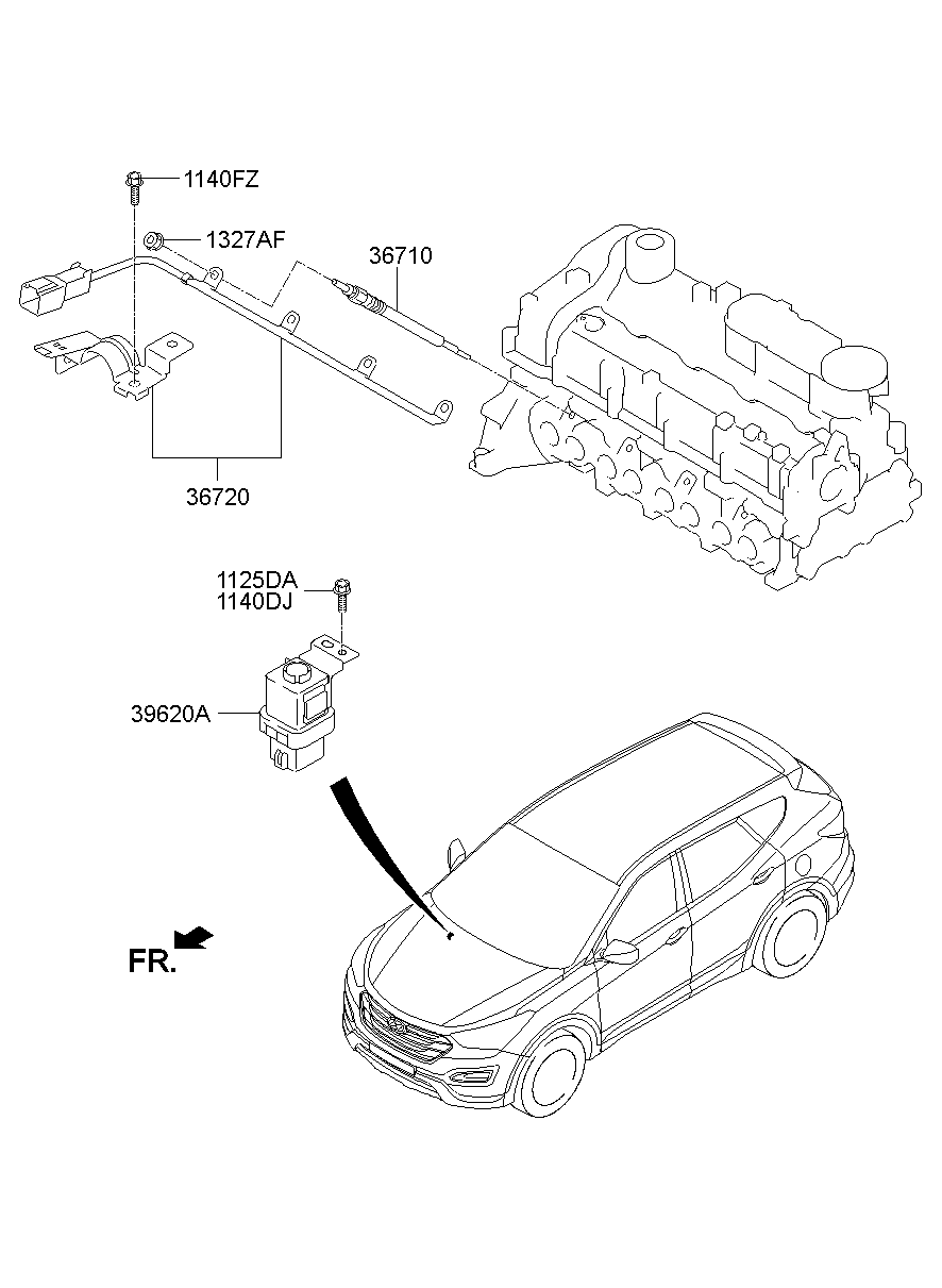 Свеча накала для Хендай Санта Фе 2012-2016