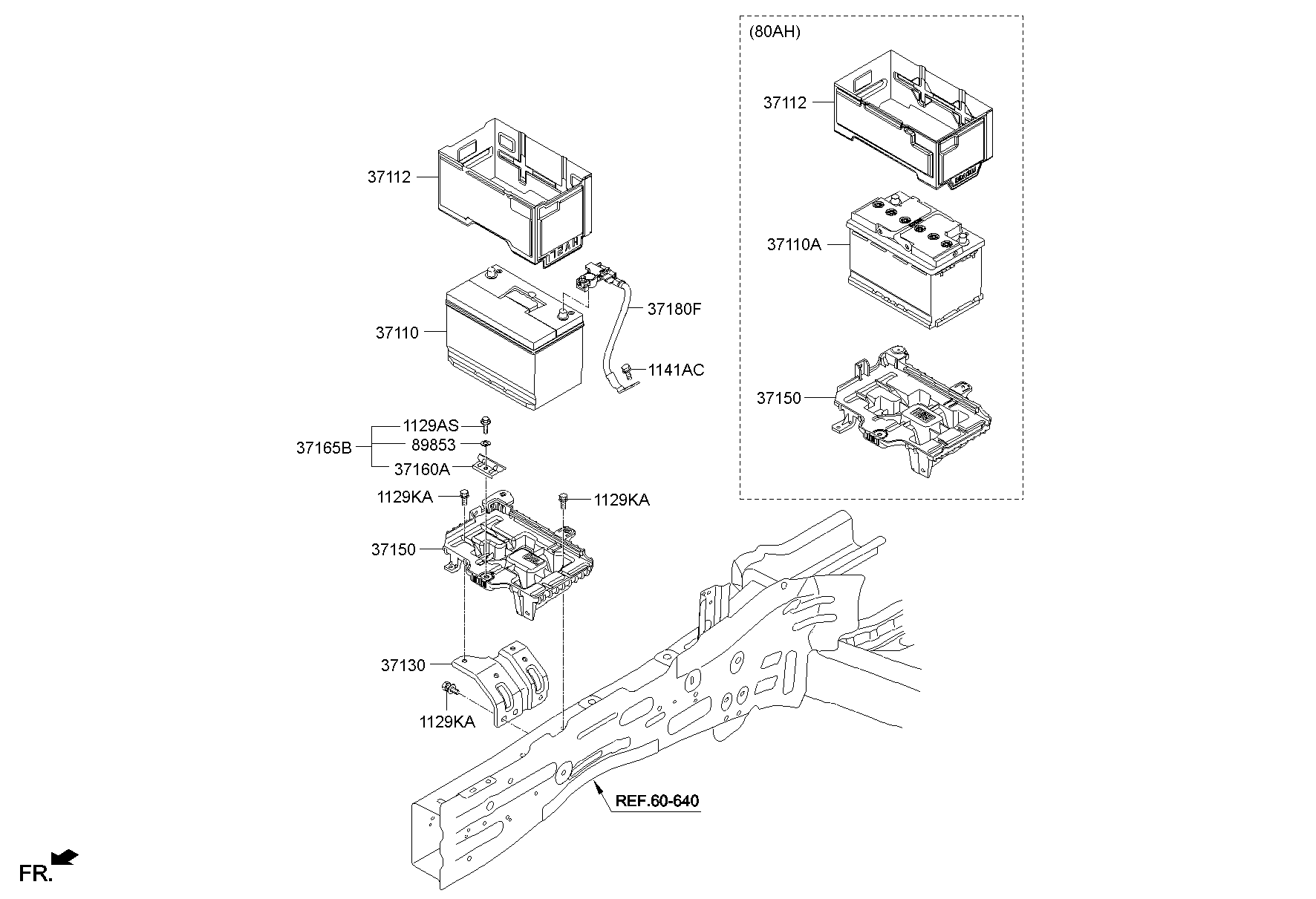 Аккумулятор для Хендай Санта Фе 2012-2016